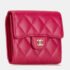 Chanel Pink Caviar Skin Matelasse Coco Mark Classic Small Flap Bi-fold Wallet - Image 2