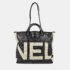 Chanel Black Printed Coated Canvas Logo Camellia Shopping Tote Bag