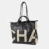 Chanel Black Printed Coated Canvas Logo Camellia Shopping Tote Bag - Image 2