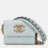 Chanel Light Blue Lambskin Matelasse 19 Coco Mark Chain Wallet