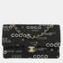Chanel Black Canvas Coco Medium Classic Double Flap Shoulder Bag