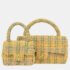 Chanel Yellow Tweed Classic Single Flap 2 In 1 Hand Bag Set