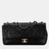 Chanel Black Leather Matelasse Icon Chain Shoulder Handbag