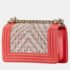 Chanel Pink White Multicolor Tweed Leather Boy Coco Mark Chain Shoulder Bag - Image 2