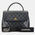 Chanel Black Caviar Skin Matelasse Coco Mark Handbag - Image 10