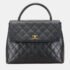 Chanel Black Caviar Skin Matelasse Coco Mark Handbag