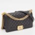 Chanel Black Quilted Leather Medium Boy Flap Bag - Image 3