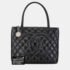 Chanel Black Caviar Skin Matelasse Deca Coco Mark Reprint Tote Quilted Bag - Image 8