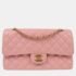 Chanel Pink Calfskin Medium Classic Double Flap Shoulder Bag