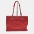 Chanel Red Caviar Skin Gst Matelasse Chain Tote Bag