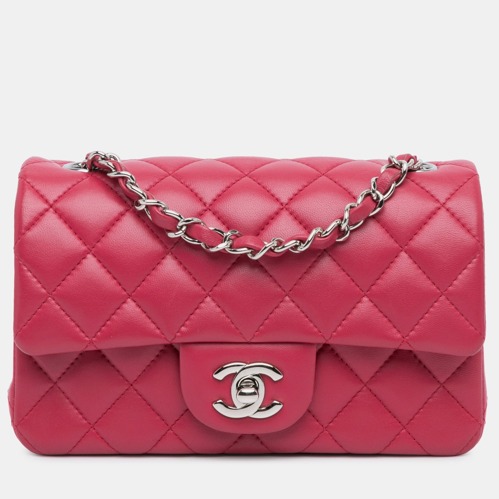 luxury-women-chanel-used-handbags-p1089477-002 Chanel Mini Lambskin Rectangular Classic Single Flap Bag - Image 1