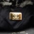 Chanel Black Cotton Camellia Logo Gold Chain Tote Shoulder Bag - Image 6