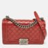 Chanel Red Quilted Leather Medium Boy Flap Bag