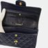 Chanel Navy Lambskin Leather Small Classic Double Flap Shoulder Bag - Image 5