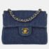 Chanel Blue Denim Mini Classic Square Flap Bag