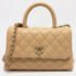 Chanel Beige Caviar Leather  Coco Handle XS Shoulder Bag