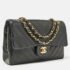 Chanel Black Chevron Leather Medium Classic Double Flap Bag - Image 3