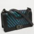Chanel Black/Holographic Chevron Leather Medium Boy Flap Bag - Image 3