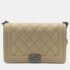 Chanel Beige Leather Medium Stitch Boy Bag