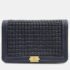 Chanel Blue/Gold Woven Leather New Boy Wallet On Chain