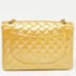 Chanel Gold Quilted Patent Leather Maxi Classic Single Flap Bag - Image 4