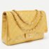 Chanel Gold Quilted Patent Leather Maxi Classic Single Flap Bag - Image 3