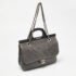 Chanel Grey Quilted Glazed Leather Small CC Delivery Bag - Image 3