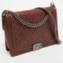 Chanel Burgundy Quilted Leather Large Boy Bag - Image 3