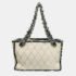Chanel Beige/Black Tweed and Leather Tweedy Tote Bag - Image 2