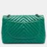 Chanel Green Chevron Leather Maxi Classic Single Flap Bag - Image 4