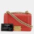 Chanel Red Leather Small Boy Shoulder Bag - Image 10