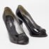 Chanel Black Patent Leather CC Peep Toe Pumps Size 36.5 - Image 4