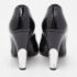 Chanel Black Patent Leather CC Peep Toe Pumps Size 36.5 - Image 5