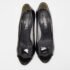 Chanel Black Patent Leather CC Peep Toe Pumps Size 36.5 - Image 3