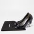 Chanel Black Patent Leather CC Peep Toe Pumps Size 36.5 - Image 10