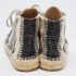 Chanel Black/white Knit Fabric Striped Lace-Up Espadrille Sneakers Size 39 - Image 5