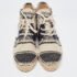 Chanel Black/white Knit Fabric Striped Lace-Up Espadrille Sneakers Size 39 - Image 3