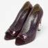 Chanel Purple/Silver Patent Leather Peep Toe CC Heel Pumps Size 39.5 - Image 2