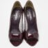 Chanel Purple/Silver Patent Leather Peep Toe CC Heel Pumps Size 39.5 - Image 3