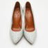 Charlotte Olympia Light Blue Embossed Ostrich Leather Debbie Pumps Size 39 - Image 3