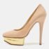 Charlotte Olympia Beige Suede Dolly Platform Pumps Size 37.5