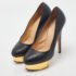 Charlotte Olympia Black Leather Dolly Platform Pumps Size 38 - Image 2
