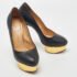 Charlotte Olympia Black Leather Dolly Platform Pumps Size 38 - Image 4