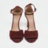 Chloe Burgundy Suede Ankle Strap Sandals Size 38 - Image 3