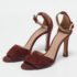 Chloe Burgundy Suede Ankle Strap Sandals Size 38 - Image 2