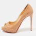 Christian Louboutin Beige Patent Leather New Very Prive Pumps Size 37.5