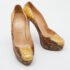 Christian Louboutin Yellow/Brown Python Bianca Pumps Size 39 - Image 4