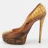 Christian Louboutin Yellow/Brown Python Bianca Pumps Size 39