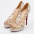 Christian Louboutin Python and Mesh Rings Pierce 140 Peep Toe Platform Pumps Size 38 - Image 2