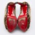 Christian Louboutin Multicolor Suede and Calfhair Lady Peep-Toe Spikes Platform Pumps Size 36 - Image 6